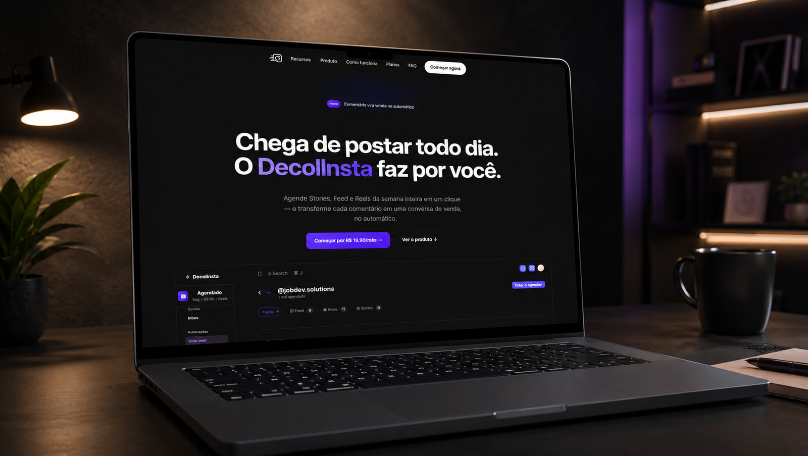 Landing page DecolInsta